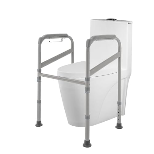 Froulaland Wc-toiletframe, verstelbaar, 200 kg, opstahulp, wc-steunhulp, steunframe, boren, veiligheidsrekken voor toiletten, opstahulp, senioren, gehandicapten en zwangere vrouwen