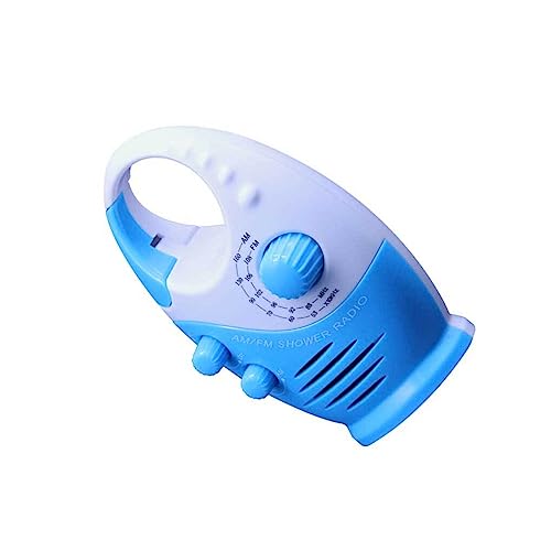 kawehiop ABS Douche Radio Draagbaar Opknoping Volume Verstelbare Knop Controle Opknoping Home Office Toilet Baden Radio Luidspreker, Blauw