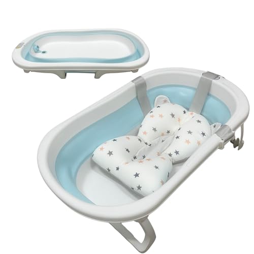 High Aspect Babybadje 3 in 1 opvouwbaar Inclusief badkussen Peuterbadje Babybadstoel Babyspullen Babybadje Babybadje met standaard Kinderbadje Babyspullen