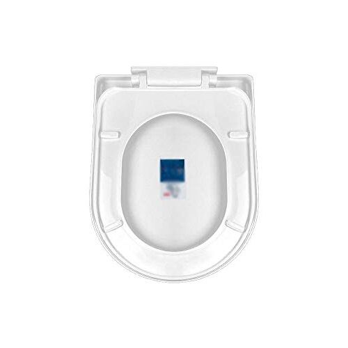 MAVJXHRB Toiletzittingen toiletdeksel softclose badkamer toilet toilet bril snelsluiting toiletdeksel met één knop badkamer wit-36,5 x 36 cm