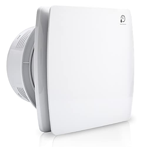 SWANEW Badventilator, diameter 100 mm, met vochtsensor, afvoerventilator met terugslagklep en timer, voor badkamer, toilet en keuken, wandventilator tegen vocht en schimmel, wit