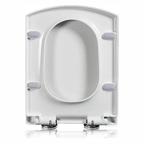 FJSUGAOW Toiletbril soft close toiletbril Witte vierkante toiletbril Soft Close met stille snelsluitingen, rechthoekige toiletbril snelsluiting, eenvoudige bevestiging aan de bovenkant,05b (Size : 03b)