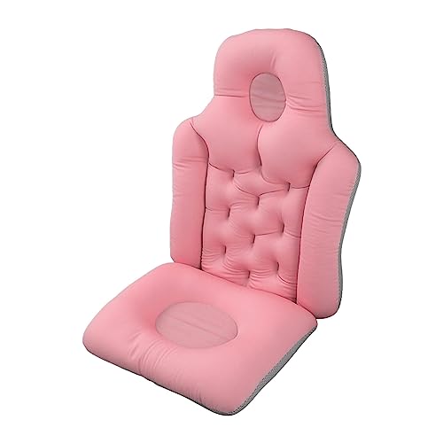 Zudoo Badkuipkussen, Zacht Badkussen Ergonomische Wasbare Ondersteuning voor Badkamer (Roze)