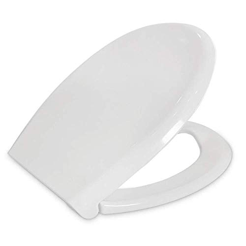 ABWYB Witte softclose toiletbril met top fix-fittingen en snelsluiting met één knop (kleur: wit)