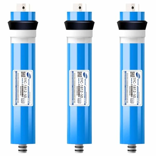 TUPOSTAR Reverse Osmosis Membrane, With Reverse Osmosis System, Osmosis Membrane Compatible, Water Purifier Membrane Housing,3pcs,1812/50G