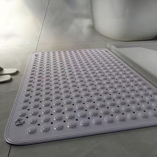 HHOZsafety Gebogen douchemat, antislip badmatten, antislip badmat douchematten, PVC badkamer badkuipmat vloer badkuipen badkamermat met zuignappen en afvoer (G 5