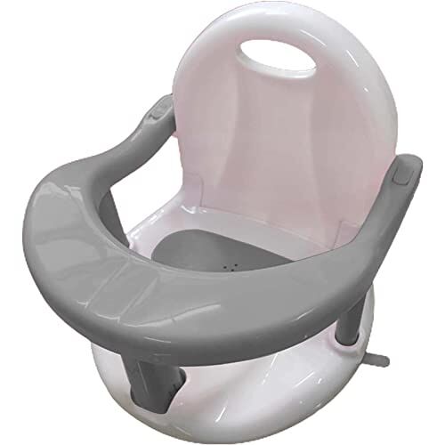 Gvqng Badzitje, badzitje voor baby van 6-18 maanden, babydouchestoel met rugleuning en zuignappen, ergonomische zitting voor bad, babyzitjes, badstoel voor bad,Grijs