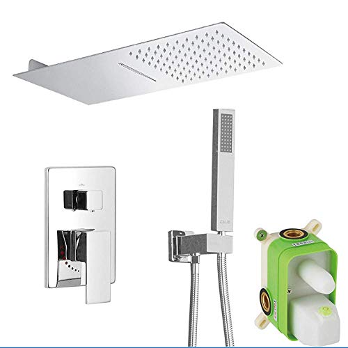 MObyat Douchesysteem Douchesysteem, Messing Badkamer Regenmixer Douche Combo Set Wandmontage Regendouche Systeem Douchekraan,E