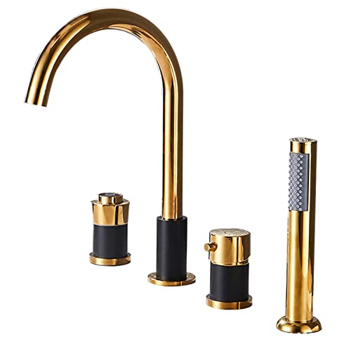 YAGFYg Bath Shower Mixer Tap Bath Taps with Shower Mixer Bath Tub Filler Mixer Tap Solid Brass Mixer Shower Taps for +Black, B