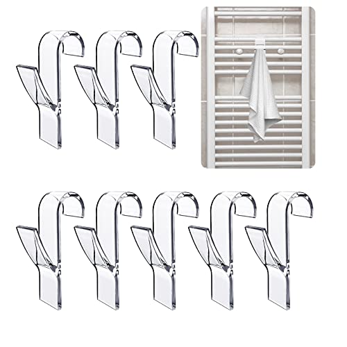 GEFIRE 8 stuks haken voor handdoekradiator, handdoekhouder, radiator, haken voor badkamerradiator, handdoekhouder, verwarming, ABS-haak, verwarming, badkamerradiator, voor alle standaard radiatoren,