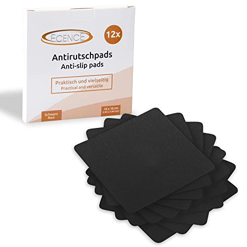 ECENCE Anti-slip pads douche & badkuip,12x, douchematjes, badkuipmatje Zwart zelfklevend, badkuipmat anti-slip, gemakkelijk te verwijderen, trapfolie, uitglijbescherming