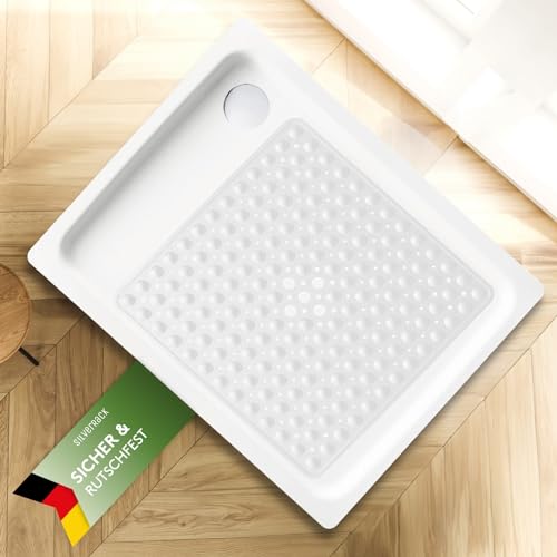 SilverRack Douchemat DermaSensitive 100% BPA-vrij (transparant), douchemat antislip 53 x 53 cm, voor kinderen en baby's, douchemat, antislipmat voor een goede grip in de douche