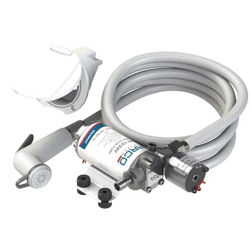 MARCO SP2 Autoclaaf-pomp, 12/24 V, 10 l/min, 2 bar met elektronische besturing + handdouche, wit