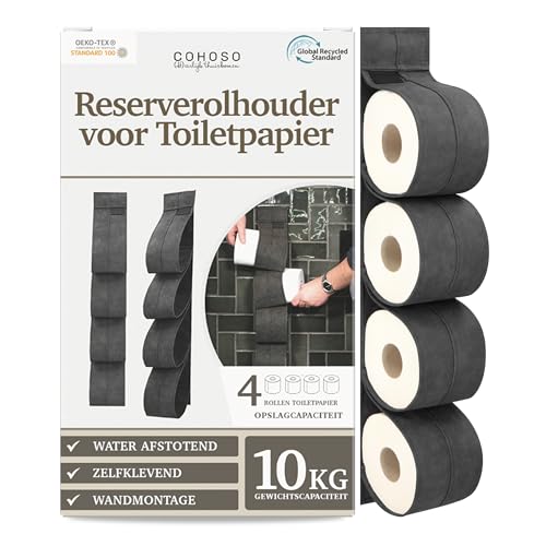 BlezLiving dutch authentic COHOSO® Toiletrolhouder Reserves voor Toiletpapier, Toiletrolhouder, Toiletrolhouder, Toiletpapierhandgreep, Toiletpapierhandgreep, Toiletpapierhandvat, Toiletaccessoires, Toiletopslag