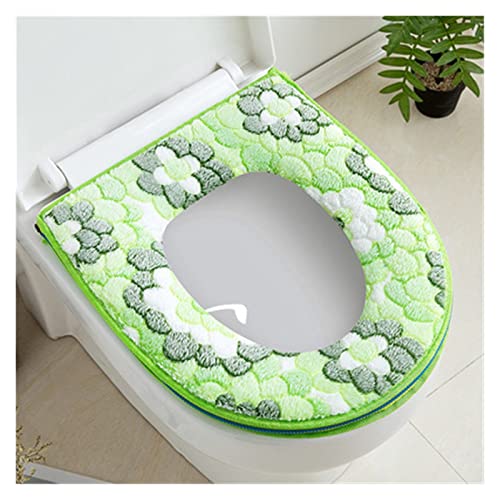 WEKIVA ToiletbrilhoezenFlower Warm Toilet Cover Seat Lid Top Cover Pad Badkamer Warmer Toiletbrilkom Zachte Rits Wasbare Toiletbrilhoes (Kleur: Rood, Maat: 1 stuk) (Size : Style 2 Red)