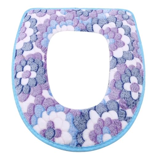 WALKFB toiletbril hoes Toiletbrilhoes Zacht Rits Wasbaar Bloem Warm Toilethoes Zitdeksel Top Cover Pad Badkamer Warmer Toiletbrilkom wc-stoelhoes pads