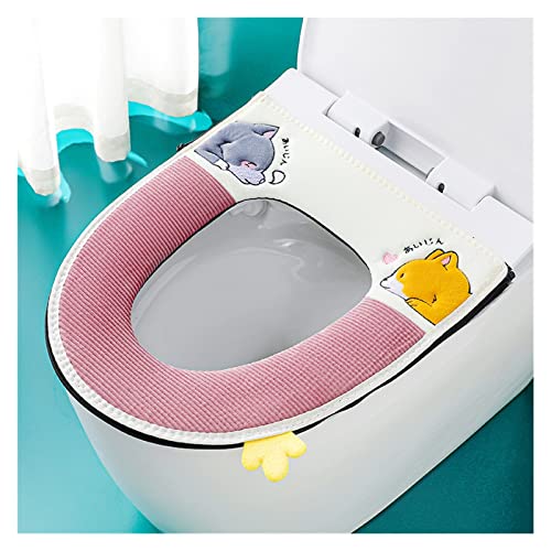 WEKIVA ToiletbrilhoezenFlower Warm Toilet Cover Seat Lid Top Cover Pad Badkamer Warmer Toiletbrilkom Zachte Rits Wasbare Toiletbrilhoes (Kleur: Rood, Maat: 1 stuk) (Size : Pattern 14)