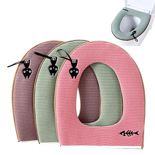 Zuzer Toilet Seat Covers,  3st Toilet Seat Cushion Universal Zipper Wasbaar Toilet Seat Cover Pads Toilet Seat Cover Toilet Seat Pad Toilet Seat Cover Waterdicht Antibacteriële Home Toilet Seat Cushion