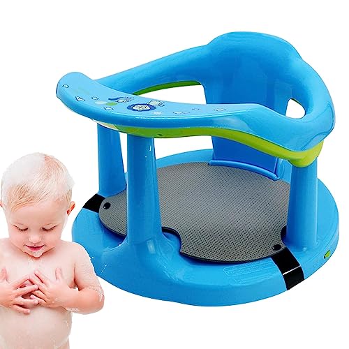 OSKOE Babybadstoel, Antislip Babybadstoel Met Zuignappen Voor Stabiliteit, 6-18 Maanden Douchestoel Badsteunzitje, Badstoel Baby, Schattige Babydouchestoelen, Peuterbadzitje