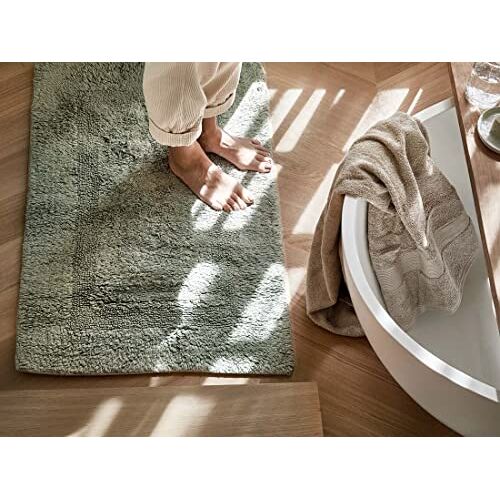 Yumeko Badmat stone groen 60x100 Fairtrade   GOTS