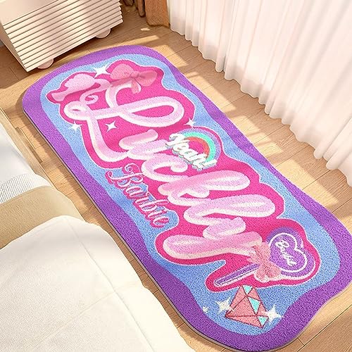 MAQCHGO Roze badmat kleurrijke badkamer tapijten lange badmat douche tapijt meisje slaapkamer decor vloer tapijt (Lucky)
