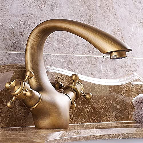 LiuGUyA Basin Faucets Antique Bronze Brass Faucets Single Handle Cold and Hot Water Mixers Tap Cold and Hot Water Mixers