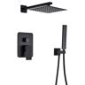 ADOVZ Shower Faucet Set Wall Mounted Matte Black Shower Faucet 8/10/12/16 Inch Rainfall Shower Faucet Bathroom Shower Faucet With Hand Shower Mixer Shower Set, 12 Inch Shower Set, 1,12,1