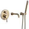 GaRcan Bath taps Bath Shower Set Brushed Gold Shower Set Bath Mixer with Hand Shower Wall Shower Set Gold Shower