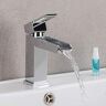 SANTPOT Basin Faucet Bathroom Basin Basin Faucet Brass Basin Mixer Taps Waterfall Faucet Crane