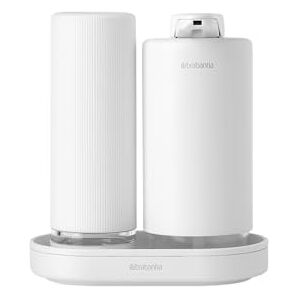 Brabantia SinkStyle zeepdispenser set (zeep- en afwasmiddeldispenser met schaaltje) Mineral Fresh White Brabantia SinkStyle zeepdispenser set (zeep- en afwasmiddeldispenser met schaaltje) Mineral Fresh White