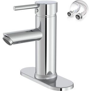 Greenspring RVS Modern Centerset Enkele Hendel Badkamer wastafel Vaartuig Kraan Monobloc Basin Mixer Tap, Chroom Afgewerkt Greenspring RVS Modern Centerset Enkele Hendel Badkamer wastafel Vaartuig Kraan Monobloc Basin Mixer Tap, Chroom Afgewerkt