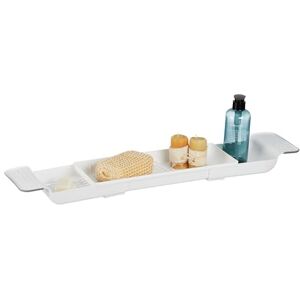 Relaxdays badplank, uitschuifbaar 55,5-78 cm, kunststof, met gaten voor waterafvoer, antislip, badrekje badkuip, wit Relaxdays badplank, uitschuifbaar 55,5-78 cm, kunststof, met gaten voor waterafvoer, antislip, badrekje badkuip, wit