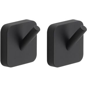 GEDY Set van 2 Rvs Zwarte Wandhaken - Badkamer Accessoires GEDY Set van 2 Rvs Zwarte Wandhaken - Badkamer Accessoires