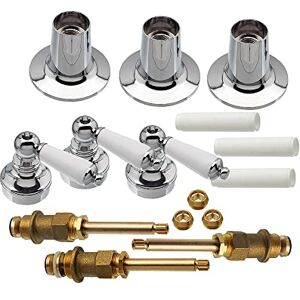 Danco 39695 Trim Kit met Porseleinen Hendel Handgrepen voor Pfister Triple-Handle Bad en Douchekranen Danco 39695 Trim Kit met Porseleinen Hendel Handgrepen voor Pfister Triple-Handle Bad en Douchekranen