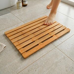 Relaxdays bamboe badmat, 60 x 37 cm, antislip douchemat voor bad, douche, sauna, binnen & buiten, naturel Relaxdays bamboe badmat, 60 x 37 cm, antislip douchemat voor bad, douche, sauna, binnen & buiten, naturel