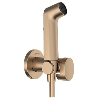 Hansgrohe Bidethanddouche S met 1 waterbesparende jet (EcoSmart), incl. stopkraan, douchekophouder en doucheslang 1,25 m, voor koud water, brushed bronze, 29230140 Hansgrohe Bidethanddouche S met 1 waterbesparende jet (EcoSmart), incl. stopkraan, douchekophouder en doucheslang 1,25 m, voor koud water, brushed bronze, 29230140