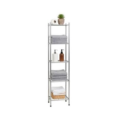 Amig Badkamerrek Mod. BRISA 6 hoogtes Gemaakt van staal Kleur zilver Met verstelbare poten Voor kleine ruimtes 32 x 28 x 168 cm Amig Badkamerrek Mod. BRISA 6 hoogtes Gemaakt van staal Kleur zilver Met verstelbare poten Voor kleine ruimtes 32 x 28 x 168 cm
