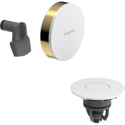 Hansgrohe Exafill Exafill Kleurset Badafvoer, vul en -overloop Set polished gold optic, hoes high gloss white, met push-open waste, instelbare wateringang, max. 23 l/min, 58119990 Hansgrohe Exafill Exafill Kleurset Badafvoer, vul en -overloop Set polished gold optic, hoes high gloss white, met push-open waste, instelbare wateringang, max. 23 l/min, 58119990