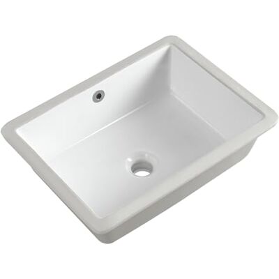 KARAMAG 46,5 inch onderbouw wastafel kleine rechthoek onderbouw wastafel wit keramiek onder toonbank badkamer wastafel met overloop (46,5 cm x 35,8 cm) KARAMAG 46,5 inch onderbouw wastafel kleine rechthoek onderbouw wastafel wit keramiek onder toonbank badkamer wastafel met overloop (46,5 cm x 35,8 cm)