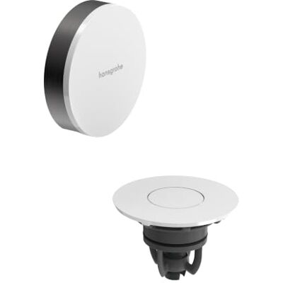 Hansgrohe Flexaplus Kleurset Waste Badafvoer en -overloop Set brushed black chrome, hoes high gloss white, met push-open waste, 58187340 Hansgrohe Flexaplus Kleurset Waste Badafvoer en -overloop Set brushed black chrome, hoes high gloss white, met push-open waste, 58187340