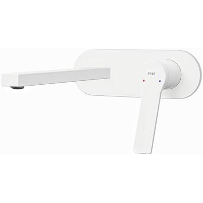 EMKE Wastafelkraan voor badkamer, modulair, mat wit messing, keramische cartridge, beluchter en waterbesparend, 288 x 210 x 70 mm, eenvoudige installatie, modern design EMKE Wastafelkraan voor badkamer, modulair, mat wit messing, keramische cartridge, beluchter en waterbesparend, 288 x 210 x 70 mm, eenvoudige installatie, modern design