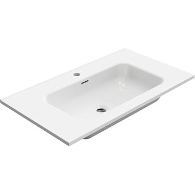 Baikal Opzetwastafel badkamer wastafel op het werkblad keramiek rechthoekig wit glanzend diepte 46 cm breedte 800 mm Baikal Opzetwastafel badkamer wastafel op het werkblad keramiek rechthoekig wit glanzend diepte 46 cm breedte 800 mm