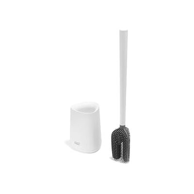 Joseph Joseph Flex 360 Lite Siliconen Toiletborstel met Houder, Anti-druppel, Vervangbare Kop, 360° Reiniging, Wit Joseph Joseph Flex 360 Lite Siliconen Toiletborstel met Houder, Anti-druppel, Vervangbare Kop, 360° Reiniging, Wit