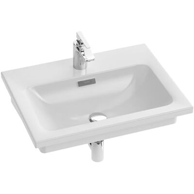 Jacob Delafon Forefront EXAF112-00 keramische wastafel voor badkamer, afmetingen 61 x 46,5 cm, wit Jacob Delafon Forefront EXAF112-00 keramische wastafel voor badkamer, afmetingen 61 x 46,5 cm, wit