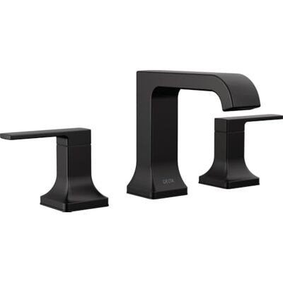DELTA Kraan Velum Gebogen Uitloop Wijdverspreide Badkamerkraan 3 Gat, Zwarte Badkamer Wastafel Kraan, 2 Handvat Badkamer Kraan, Badkraan, Pop-Up Drain Assembly, Mat Zwart 3539LF-BLMPU DELTA Kraan Velum Gebogen Uitloop Wijdverspreide Badkamerkraan 3 Gat, Zwarte Badkamer Wastafel Kraan, 2 Handvat Badkamer Kraan, Badkraan, Pop-Up Drain Assembly, Mat Zwart 3539LF-BLMPU