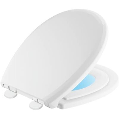 DELTA Faucet Sanborne Slow Close Round Toilet Seat with Built In Child Seat, Nightlight Toilet Seat, Soft Close Toilet Seat Round, Toilet Seat Slow Close, White 823902-N-WH DELTA Faucet Sanborne Slow Close Round Toilet Seat with Built In Child Seat, Nightlight Toilet Seat, Soft Close Toilet Seat Round, Toilet Seat Slow Close, White 823902-N-WH