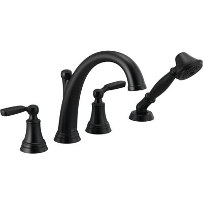 DELTA Kraan T4732-BL Woodhurst Roman Tub, Mat Zwart DELTA Kraan T4732-BL Woodhurst Roman Tub, Mat Zwart