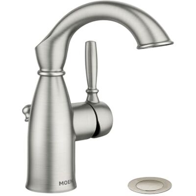 Moen 84144BRB Sarona One-Handle Single Hole Rustic Farmouse Bathroom Sink Faucet with Optional Deckplate, Mediterranean Bronze Moen 84144BRB Sarona One-Handle Single Hole Rustic Farmouse Bathroom Sink Faucet with Optional Deckplate, Mediterranean Bronze