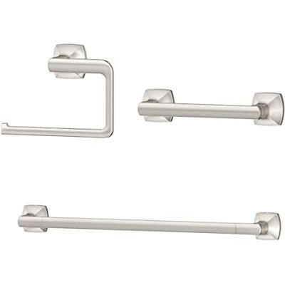 PFISTER Vaneri BTBVRI3GS 3-delige badkamerhardwareset met handdoekstang, handdoekring en toiletpapierhouder, wandmontage, geborsteld nikkel afwerking PFISTER Vaneri BTBVRI3GS 3-delige badkamerhardwareset met handdoekstang, handdoekring en toiletpapierhouder, wandmontage, geborsteld nikkel afwerking