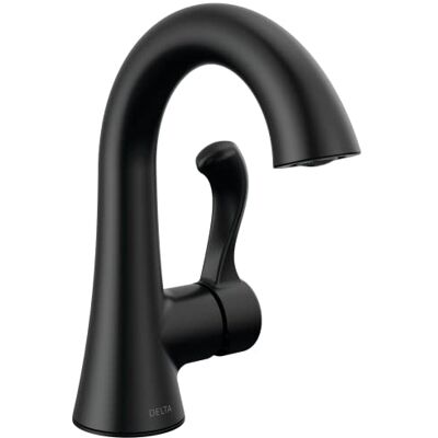DELTA Esato Matte Zwart Badkamer Kraan, Enkele Gat, Enkele Handvat, Badkamer Wastafel Kraan, Afvoer Montage Inbegrepen, 360 Draaibaar, Gooseneck Hoogboog, Moderne, Minimalistisch, 15897LF-BL DELTA Esato Matte Zwart Badkamer Kraan, Enkele Gat, Enkele Handvat, Badkamer Wastafel Kraan, Afvoer Montage Inbegrepen, 360 Draaibaar, Gooseneck Hoogboog, Moderne, Minimalistisch, 15897LF-BL